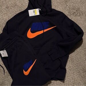 Nike Club Chenille Men's 2 Piece Sweatsuit Hoodie Joggers Fleece Tracksuit NWT